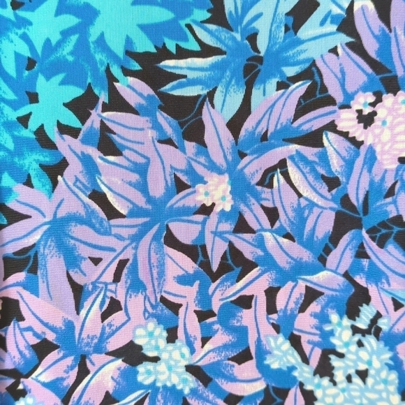 Roxanne 70's Vintage Union Made Floral Pointed Collar Button Down Shirt Purple M - Picture 7 of 12